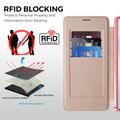 Samsung Galaxy S26 Stilig magnetisk flipp-deksel med RFID-kortspor - rosa
