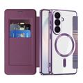Samsung Galaxy S26 Stilig magnetisk flipp-deksel med RFID-kortspor - lilla