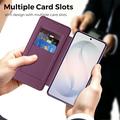 Samsung Galaxy S26 Stilig magnetisk flipp-deksel med RFID-kortspor - lilla