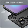 Samsung Galaxy S26 Ultra Børstet TPU-deksel - karbonfiber - svart