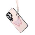 Samsung Galaxy S26 Ultra Dux Ducis Luvy-deksel med fingerring/håndstropp - Lys rosa / sommerfugl