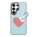 Samsung Galaxy S26 Ultra Dux Ducis Luvy-deksel med fingerring/håndstropp - himmelblå / hjerte