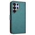 Samsung Galaxy S26 Ultra lommeboketui med hjerter og blomster - grønn