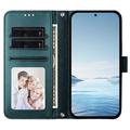 Samsung Galaxy S26 Ultra lommeboketui med hjerter og blomster - grønn