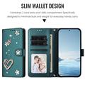 Samsung Galaxy S26 Ultra lommeboketui med hjerter og blomster - grønn