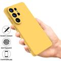 Samsung Galaxy S26 Ultra Flytende silikon-deksel med håndstropp - gul
