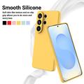 Samsung Galaxy S26 Ultra Flytende silikon-deksel med håndstropp - gul