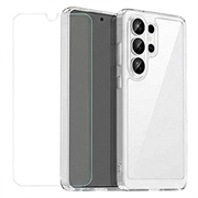 Samsung Galaxy S26 Ultra Mobeen Clear Cover og 9H herdet glass-sett GP-FPS948AEGTW - gjennomsiktig