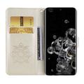 Samsung Galaxy S26 Ultra Ugle Rhinestone Lommebok-deksel - gull