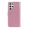 Samsung Galaxy S26 Ultra Ugle Rhinestone Lommebok-deksel - Roségull