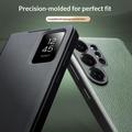 Samsung Galaxy S26 Ultra Qialino Smart View Flip-læretui - grønn