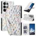 Samsung Galaxy S26 Ultra Rombisk blomsterlommebok-etui - fargerike blomster