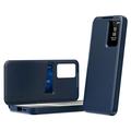 Samsung Galaxy S26 Ultra Smart Clear View Flip-etui med kortspor - Safir