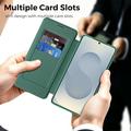 Samsung Galaxy S26 Ultra Stilig magnetisk flipp-deksel med RFID-kortspor - svartgrønn