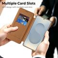Samsung Galaxy S26 Ultra Stilig magnetisk flipp-deksel med RFID-kortspor - brun