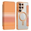 Samsung Galaxy S26 Ultra Stilig magnetisk flipp-deksel med RFID-kortspor - oransje