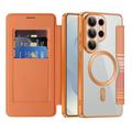 Samsung Galaxy S26 Ultra Stilig magnetisk flipp-deksel med RFID-kortspor - oransje