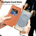 Samsung Galaxy S26 Ultra Stilig magnetisk flipp-deksel med RFID-kortspor - oransje