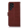 Samsung Galaxy S26 Ultra lommebokveske i lær med RFID - Brun