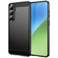 Samsung Galaxy S26+ Børstet TPU-deksel - karbonfiber - svart
