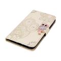 Samsung Galaxy S26+ Ugle Rhinestone Lommebok-deksel - gull