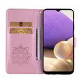 Samsung Galaxy S26+ Ugle Rhinestone Lommebok-deksel - Roségull
