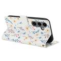 Samsung Galaxy S26+ Rombisk blomsterlommebok-etui - fargerike blomster
