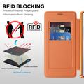 Samsung Galaxy S26+ Stilig magnetisk flipp-deksel med RFID-kortspor - oransje