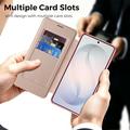 Samsung Galaxy S26+ Stilig magnetisk flipp-deksel med RFID-kortspor - rosa