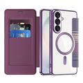 Samsung Galaxy S26+ Stilig magnetisk flipp-deksel med RFID-kortspor - lilla