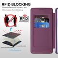 Samsung Galaxy S26+ Stilig magnetisk flipp-deksel med RFID-kortspor - lilla