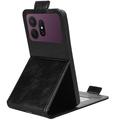 Samsung Galaxy S27 Pro vertikalt flip-etui med stativ - svart