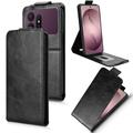 Samsung Galaxy S27 Pro vertikalt flip-etui med stativ - svart