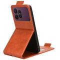Samsung Galaxy S27 Pro vertikalt flip-etui med stativ - Brun