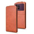 Samsung Galaxy S27 Pro vertikalt flip-etui med stativ - Brun