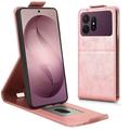 Samsung Galaxy S27 Pro vertikalt flip-etui med stativ - Roségull