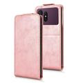 Samsung Galaxy S27 Pro vertikalt flip-etui med stativ - Roségull