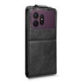 Samsung Galaxy S27 Ultra vertikalt flip-etui med stativ - svart