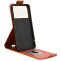 Samsung Galaxy S27 Ultra vertikalt flip-etui med stativ - Brun