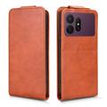 Samsung Galaxy S27 Ultra vertikalt flip-etui med stativ - Brun