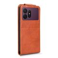 Samsung Galaxy S27 Ultra vertikalt flip-etui med stativ - Brun