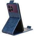 Samsung Galaxy S27 Ultra vertikalt flip-etui med stativ - mørkeblå