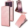 Samsung Galaxy S27 Ultra vertikalt flip-etui med stativ - Roségull