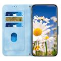 Samsung Galaxy S27+ Blomstrete lommebokveske med kortspor - Baby Blå