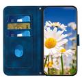 Samsung Galaxy S27+ Blomstrete lommebokveske med kortspor - mørkeblå