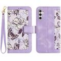 Samsung Galaxy S27+ Blomstrete lommebokveske med kortspor - lys lilla