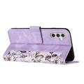 Samsung Galaxy S27+ Blomstrete lommebokveske med kortspor - lys lilla