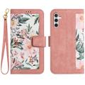 Samsung Galaxy S27+ Blomstret lommebokveske med kortspor - Rosa