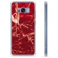 Samsung Galaxy S8 Hybrid-deksel - Rød Marmor