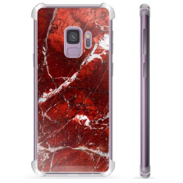 Samsung Galaxy S9 Hybrid-deksel - Rød Marmor